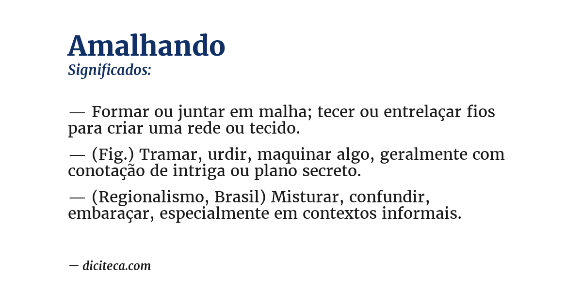 Significado de amalhando