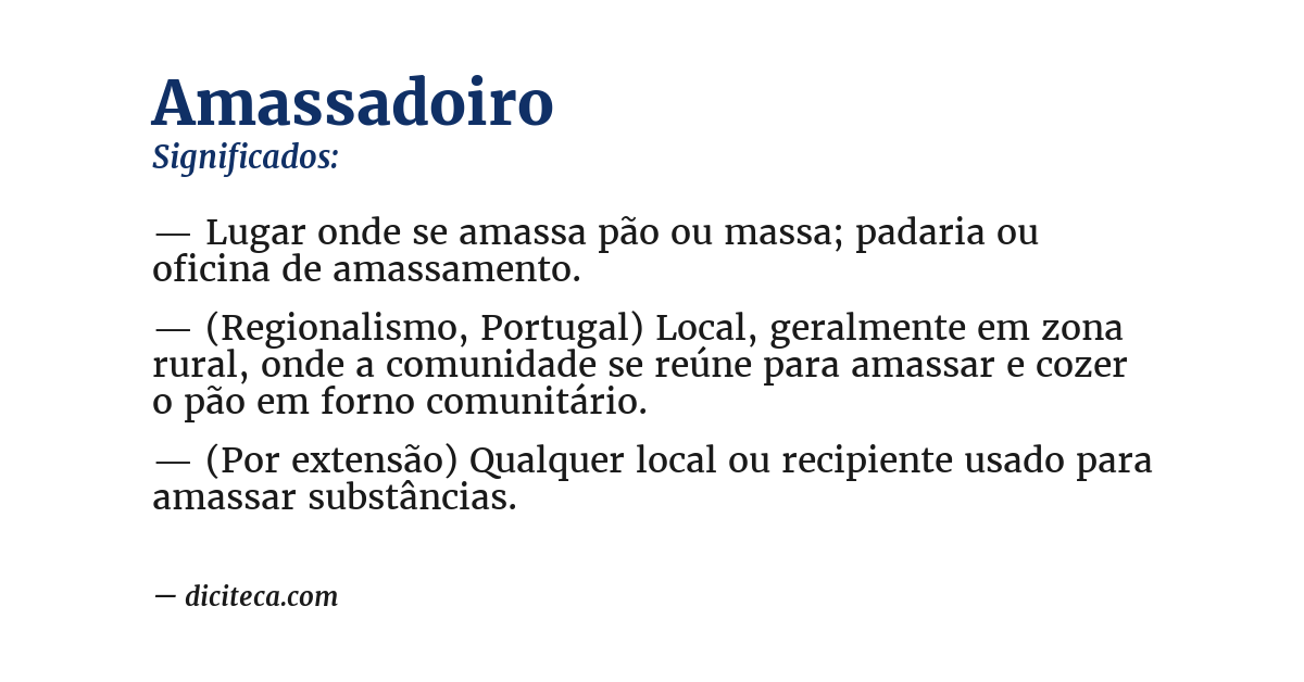 Significado de amassadoiro