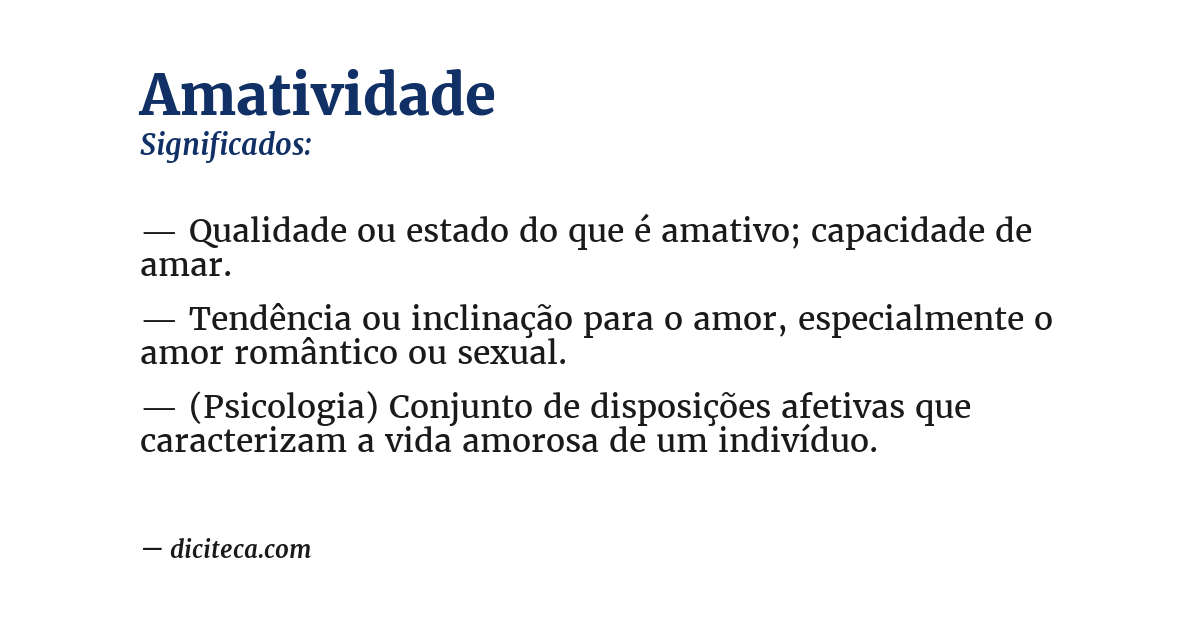 Significado de amatividade