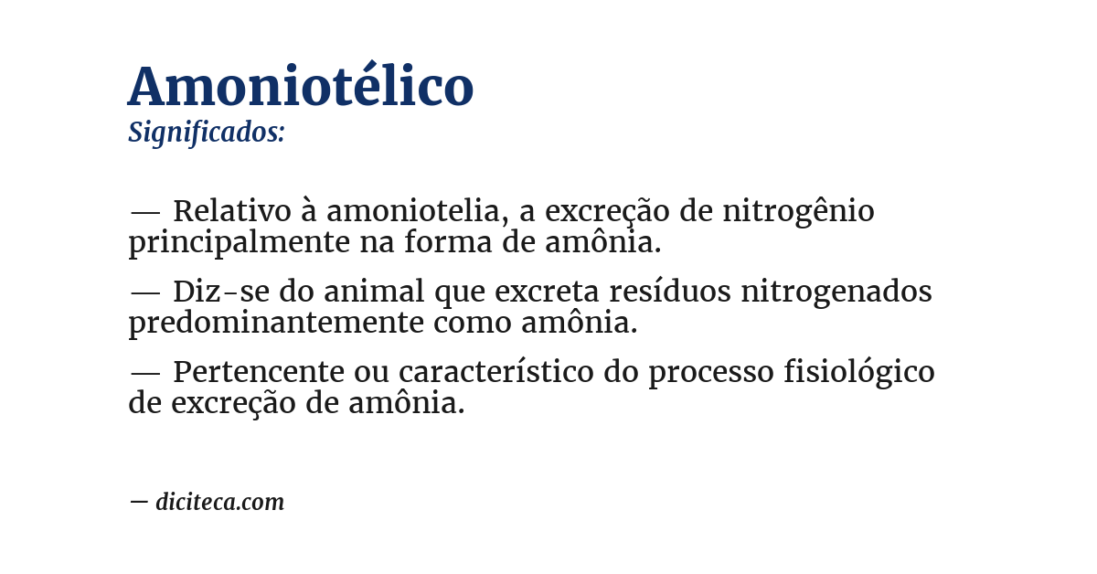 Significado de amoniotélico