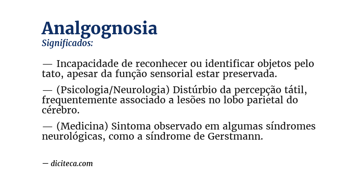 Significado de analgognosia