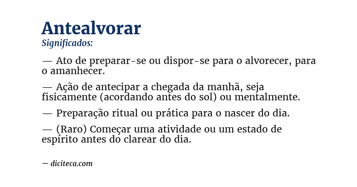 Significado de antealvorar
