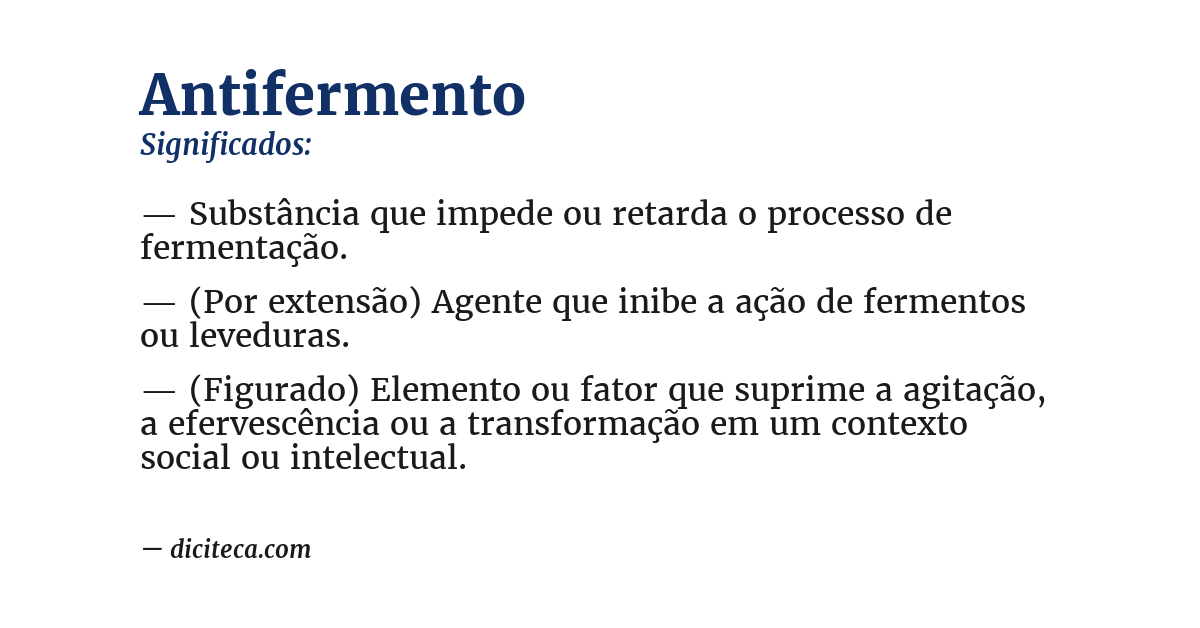 Significado de antifermento