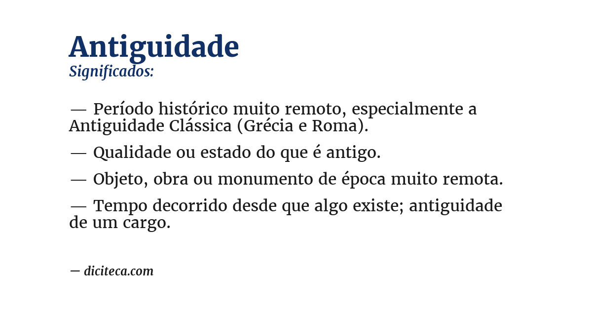 Significado de antiguidade