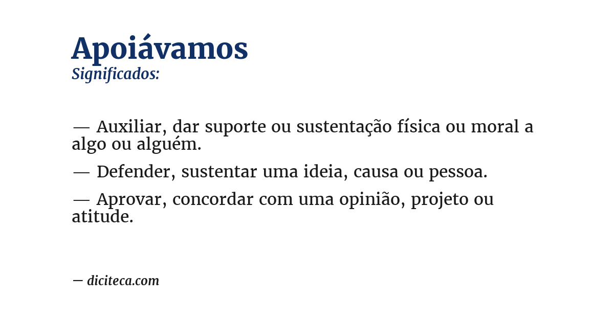 Significado de apoiávamos