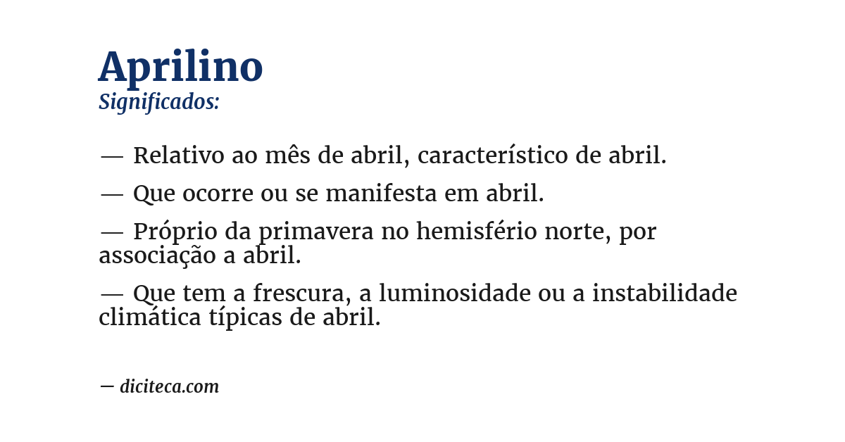Significado de aprilino