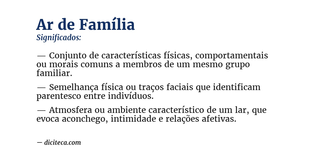 Significado de ar de família