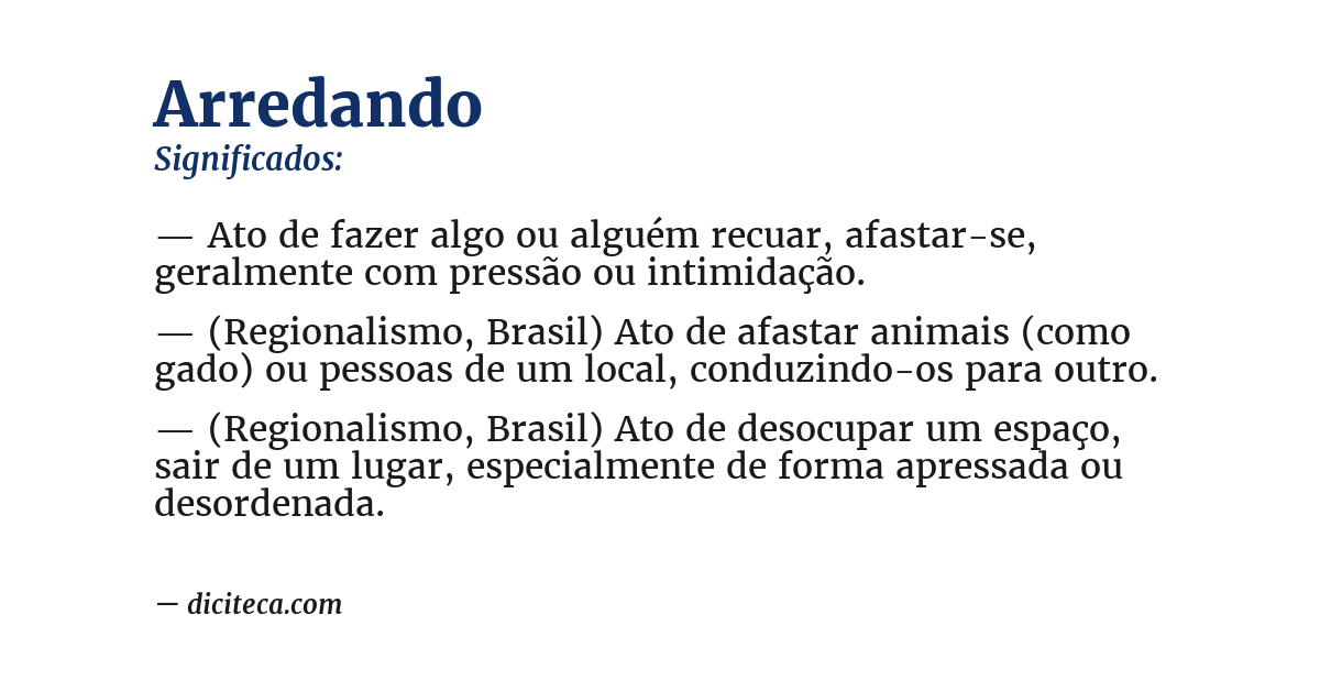 Significado de arredando