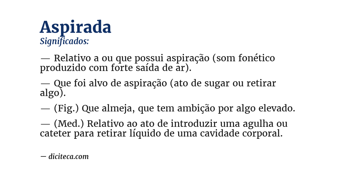 Significado de aspirada