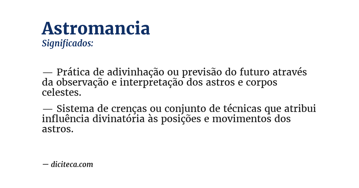 Significado de astromancia