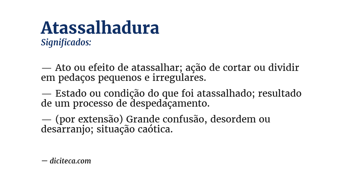 Significado de atassalhadura