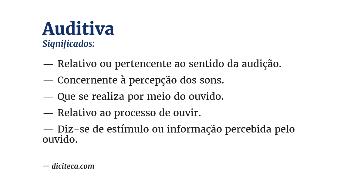 Significado de auditiva