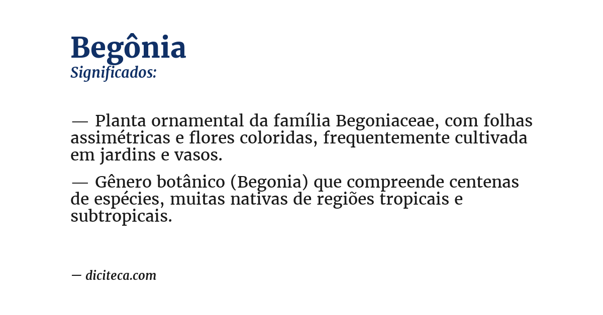 Significado de begônia