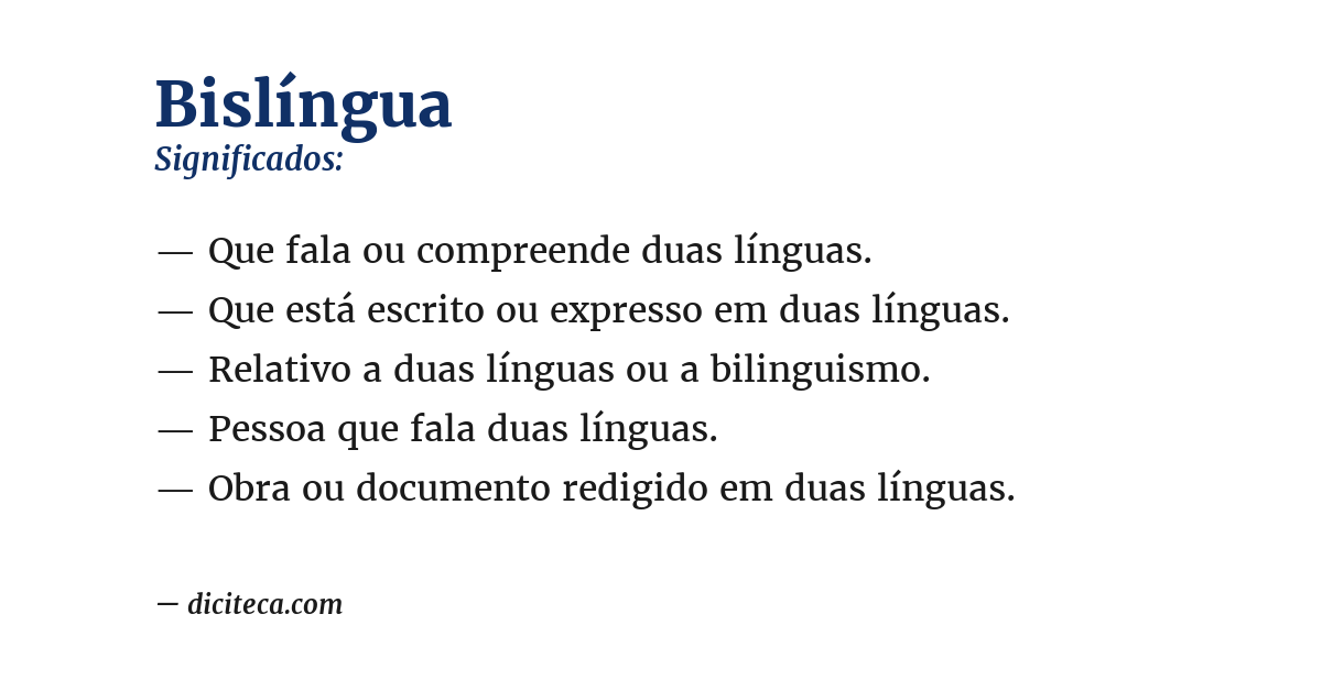 Significado de bislíngua