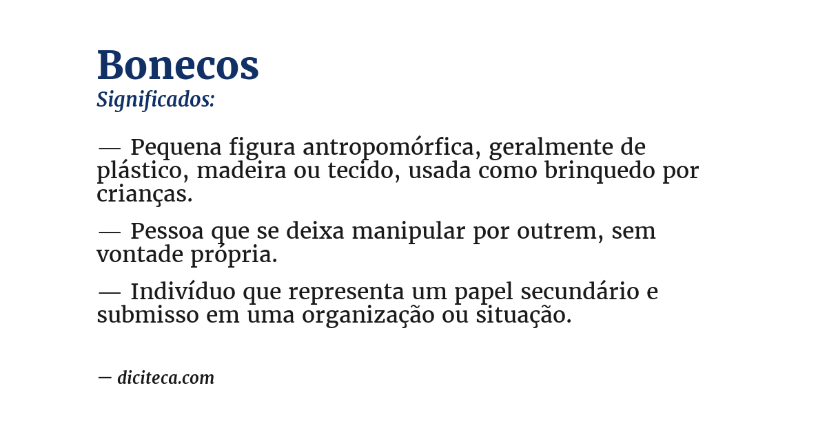 Significado de bonecos