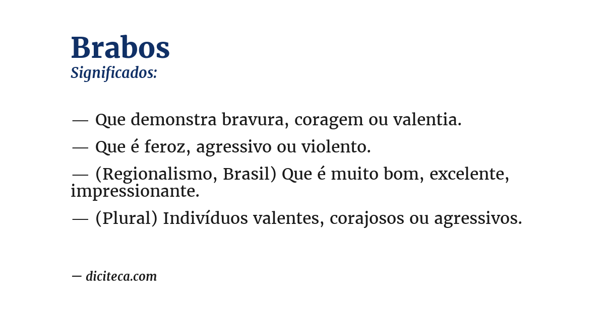 Significado de brabos