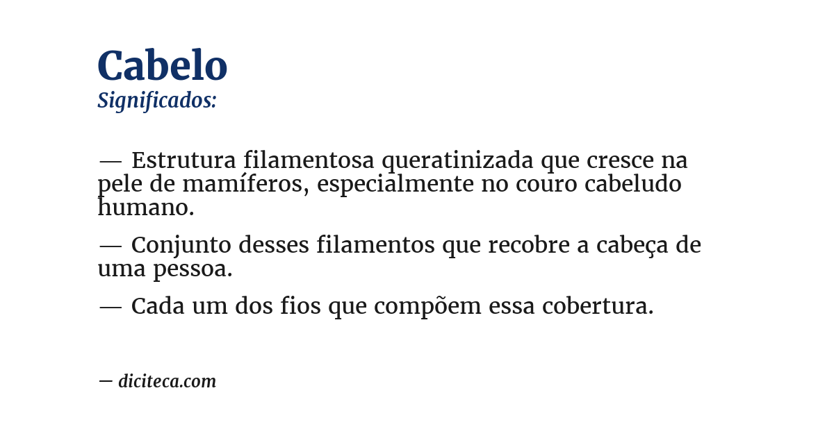 Significado de cabelo