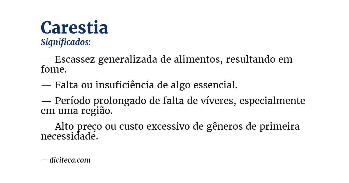 Significado de carestia