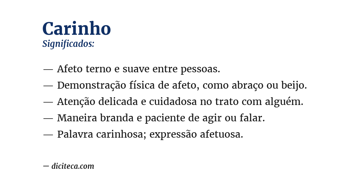Significado de carinho