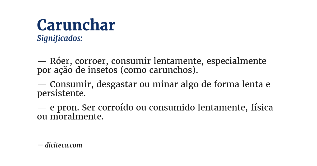 Significado de carunchar