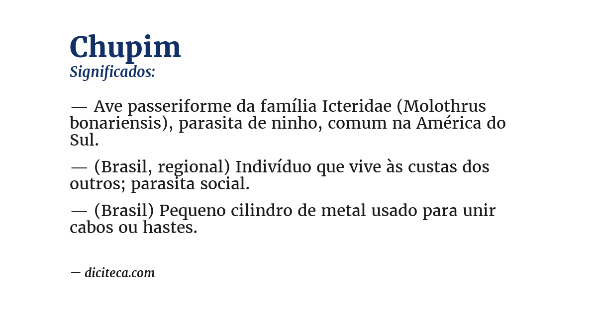 Significado de chupim