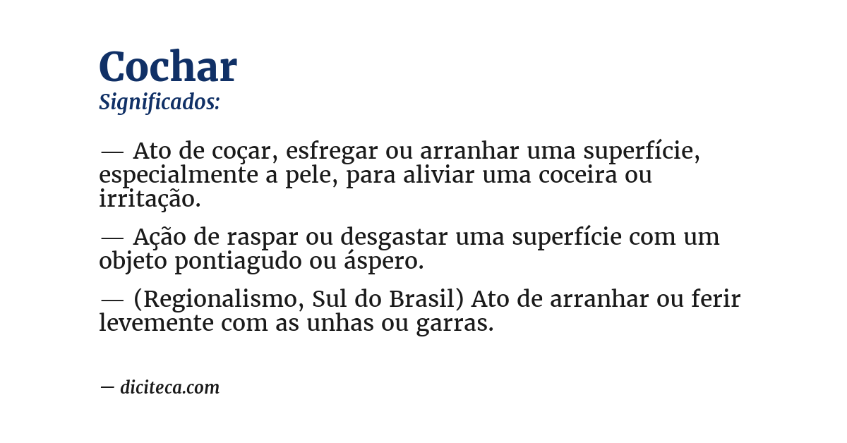 Significado de cochar