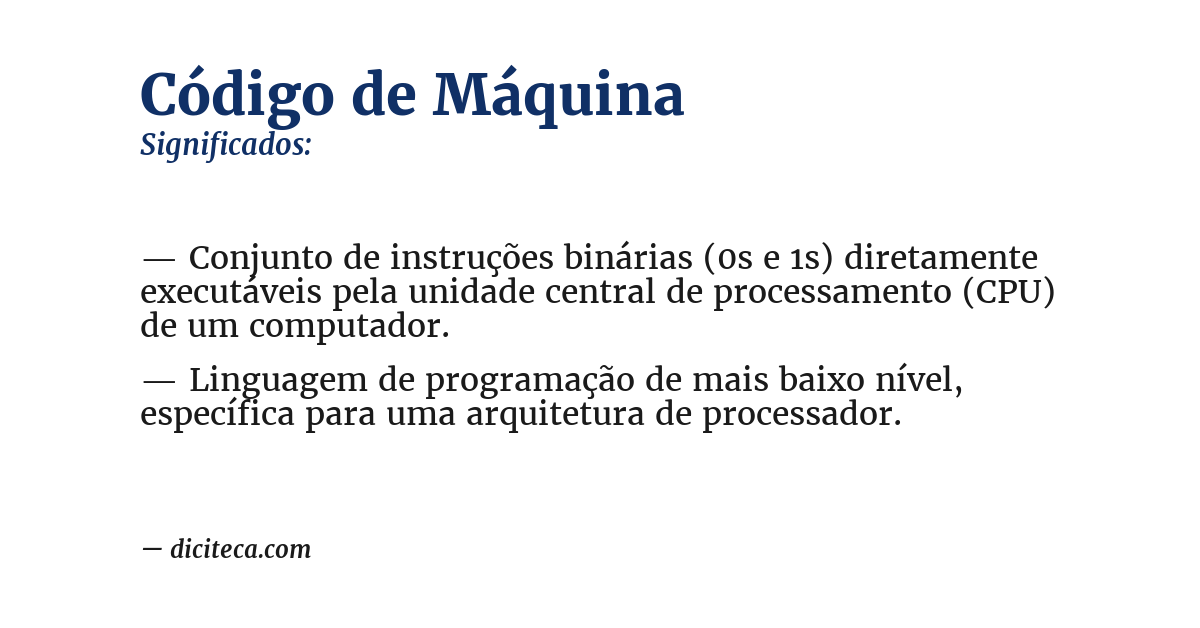 Significado de código de máquina