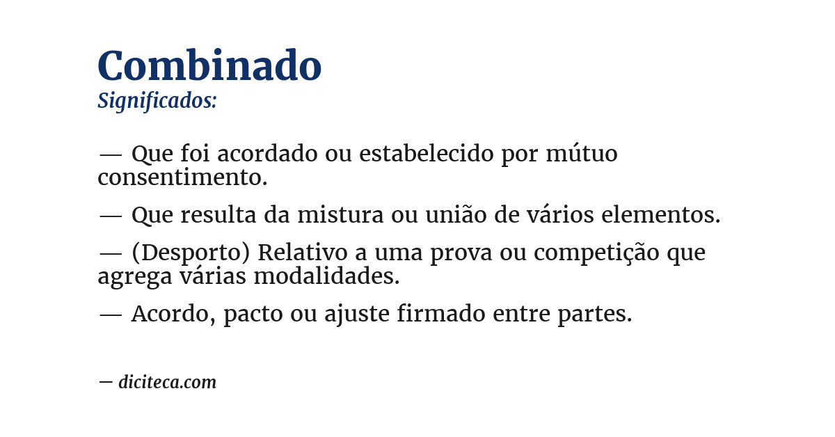 Significado de combinado