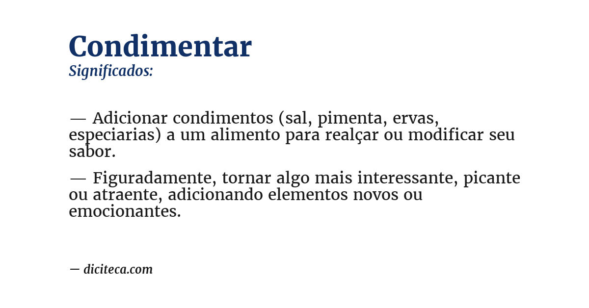 Significado de condimentar