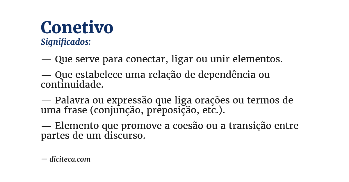 Significado de conetivo