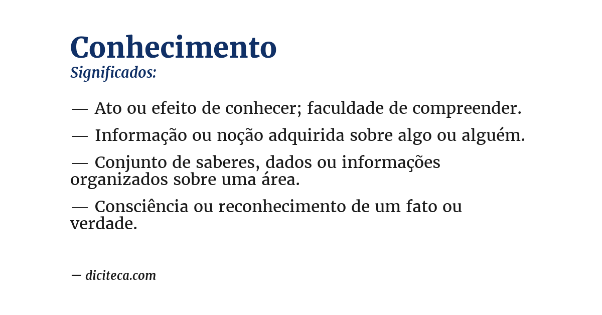 Significado de conhecimento