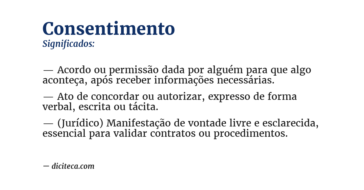 Significado de consentimento