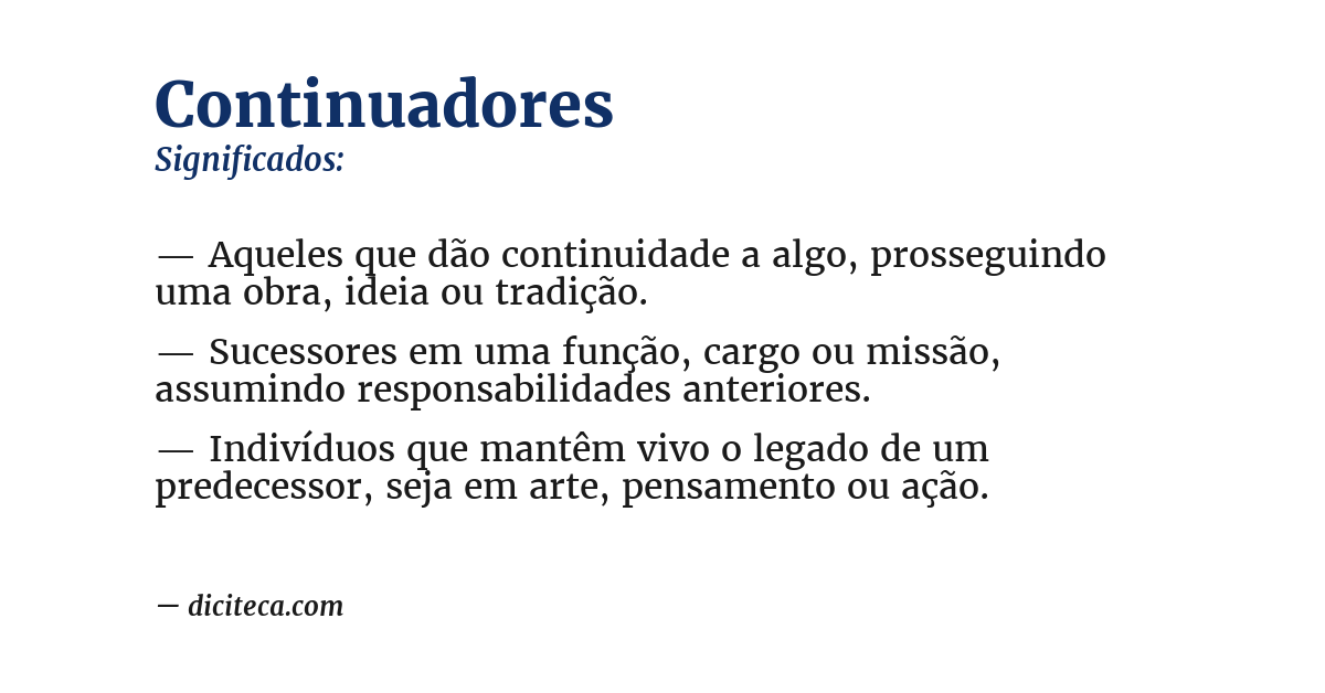 Significado de continuadores