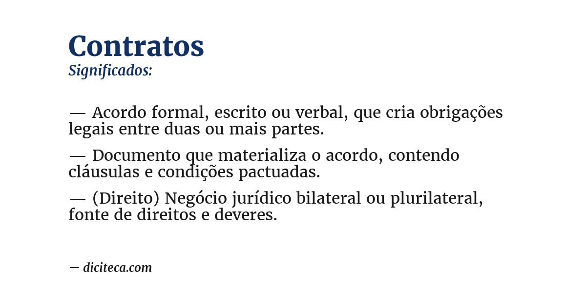 Significado de contratos