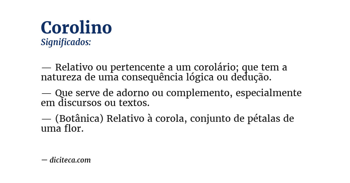 Significado de corolino