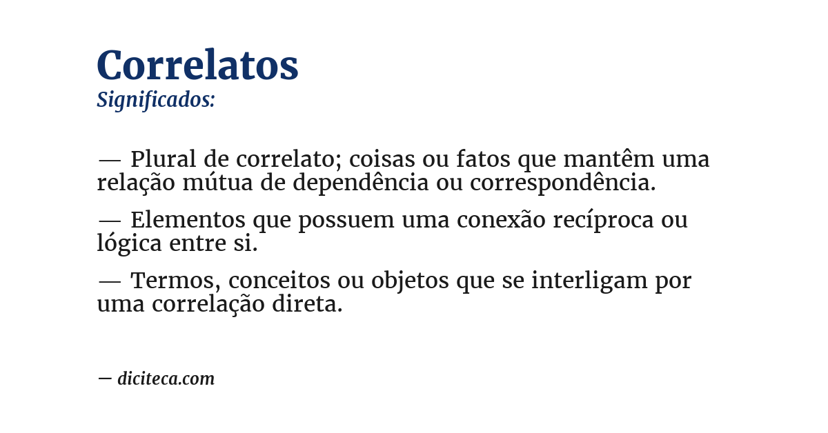 Significado de correlatos