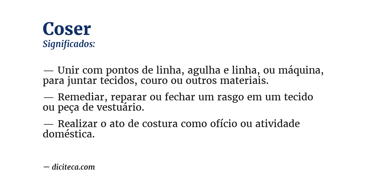 Significado de coser