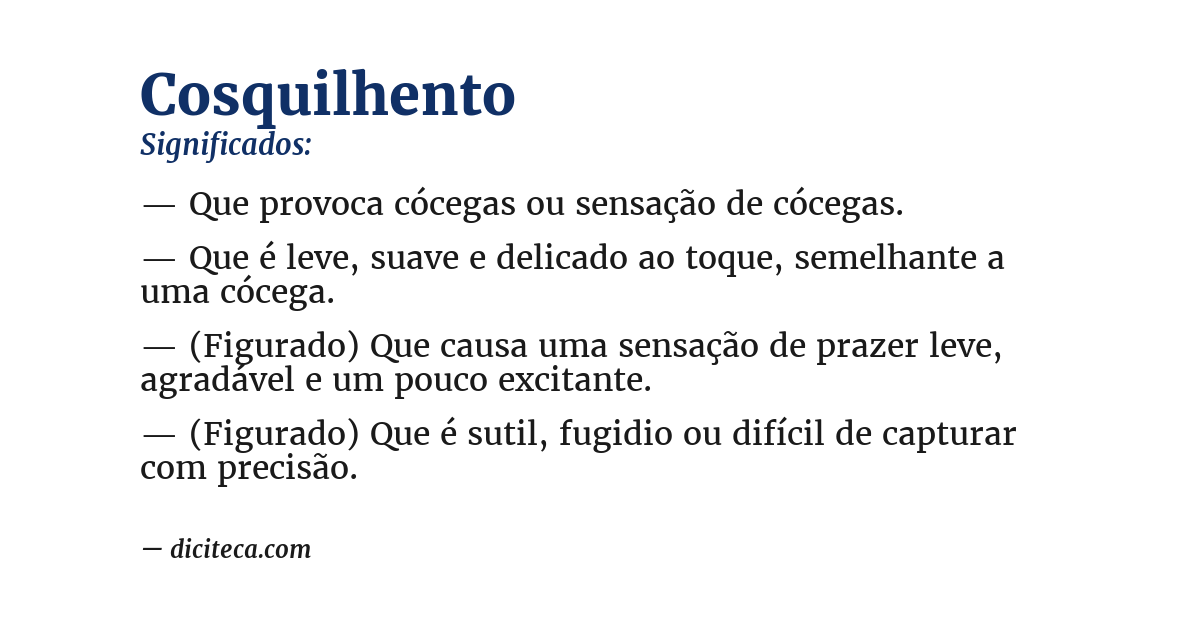 Significado de cosquilhento