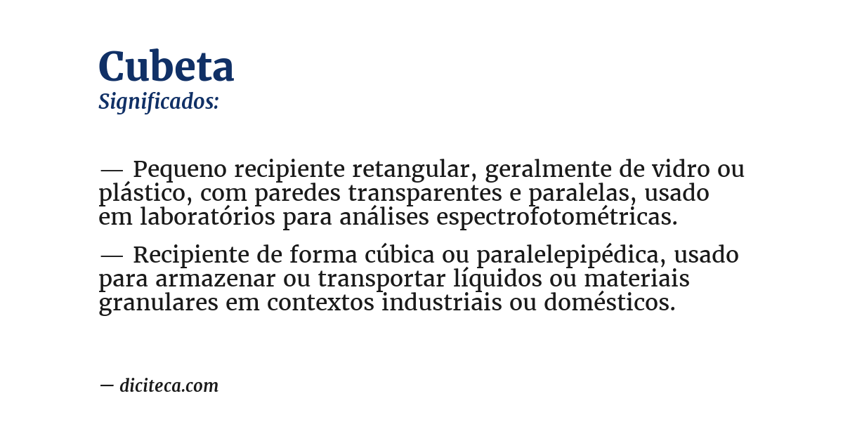 Significado de cubeta