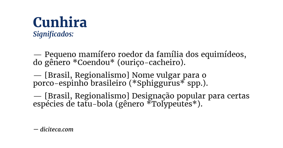 Significado de cunhira