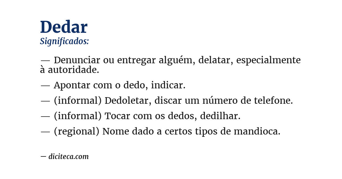 Significado de dedar
