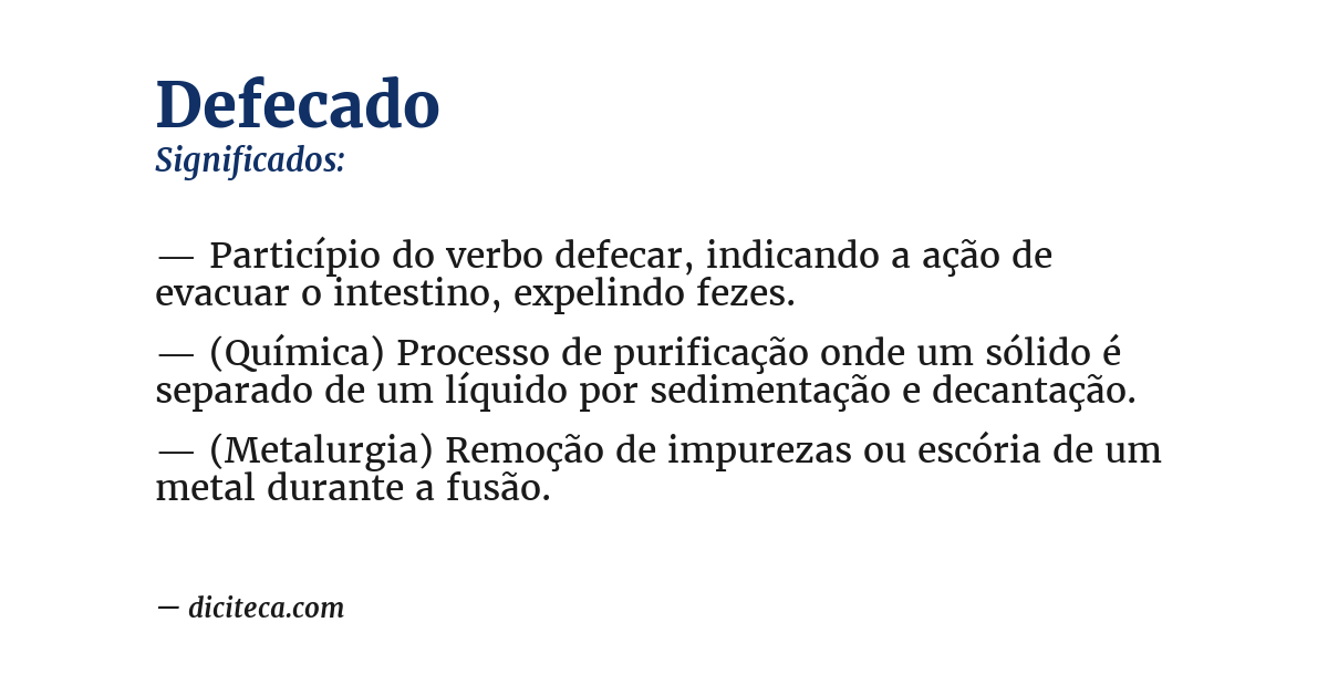 Significado de defecado