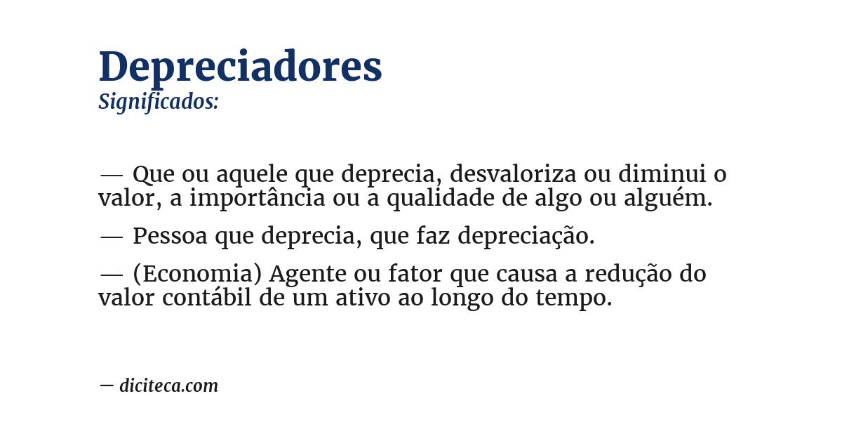 Significado de depreciadores