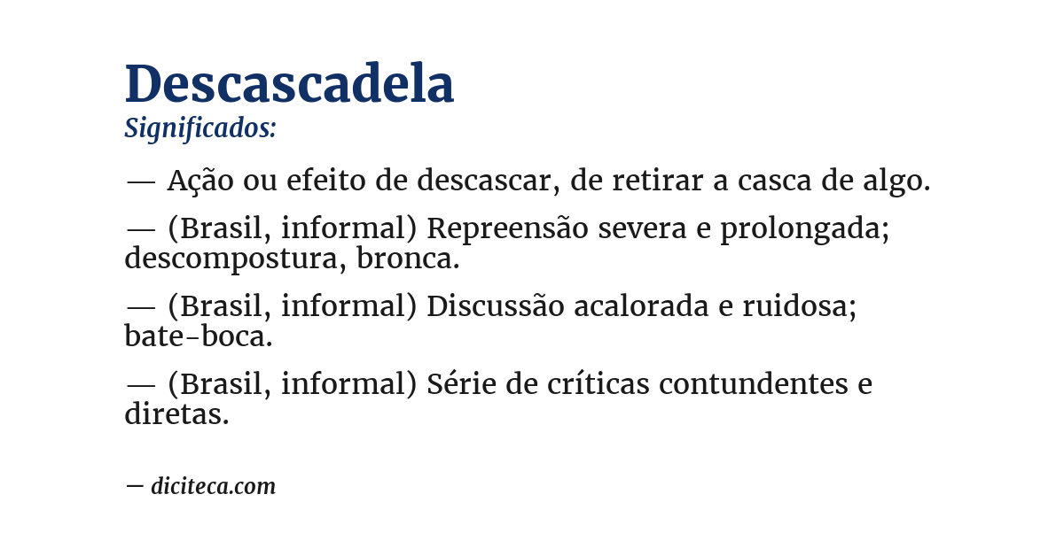 Significado de descascadela