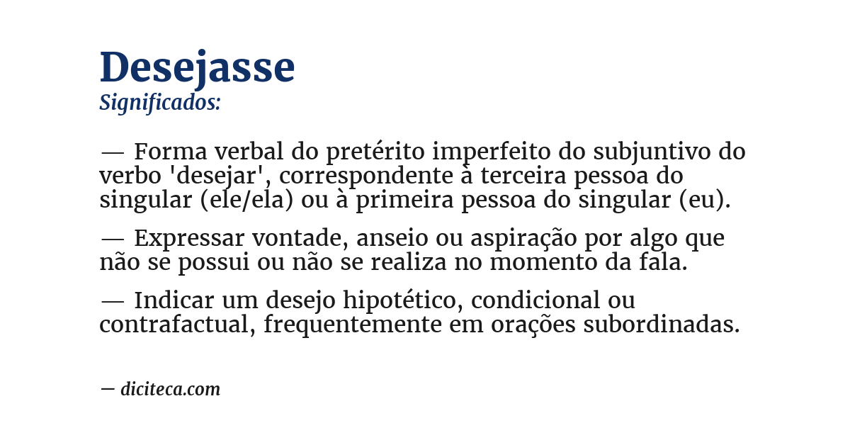 Significado de desejasse