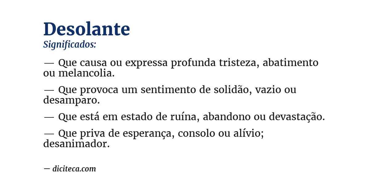 Significado de desolante