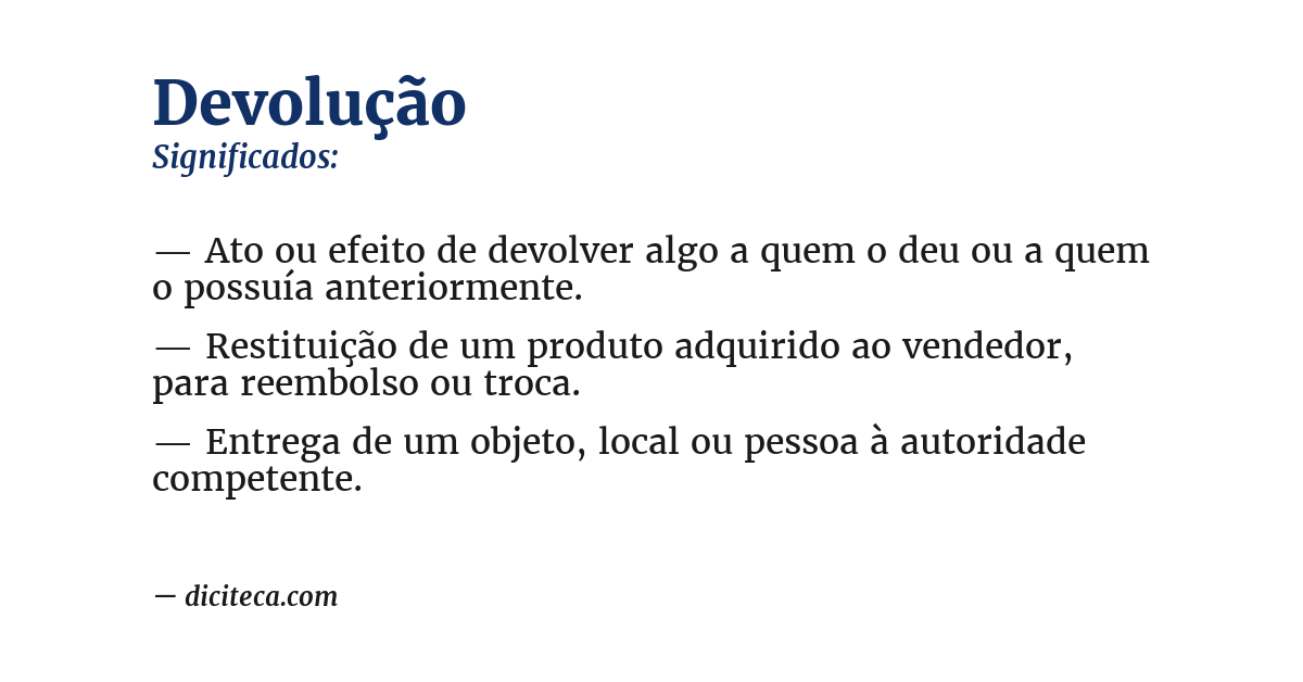 Significado de devolução