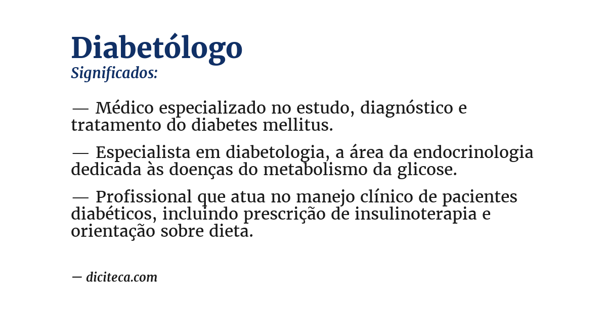 Significado de diabetólogo