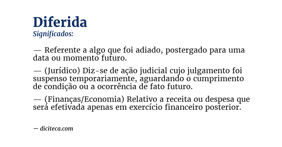 Significado de diferida