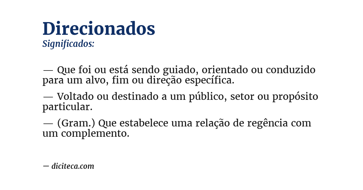 Significado de direcionados